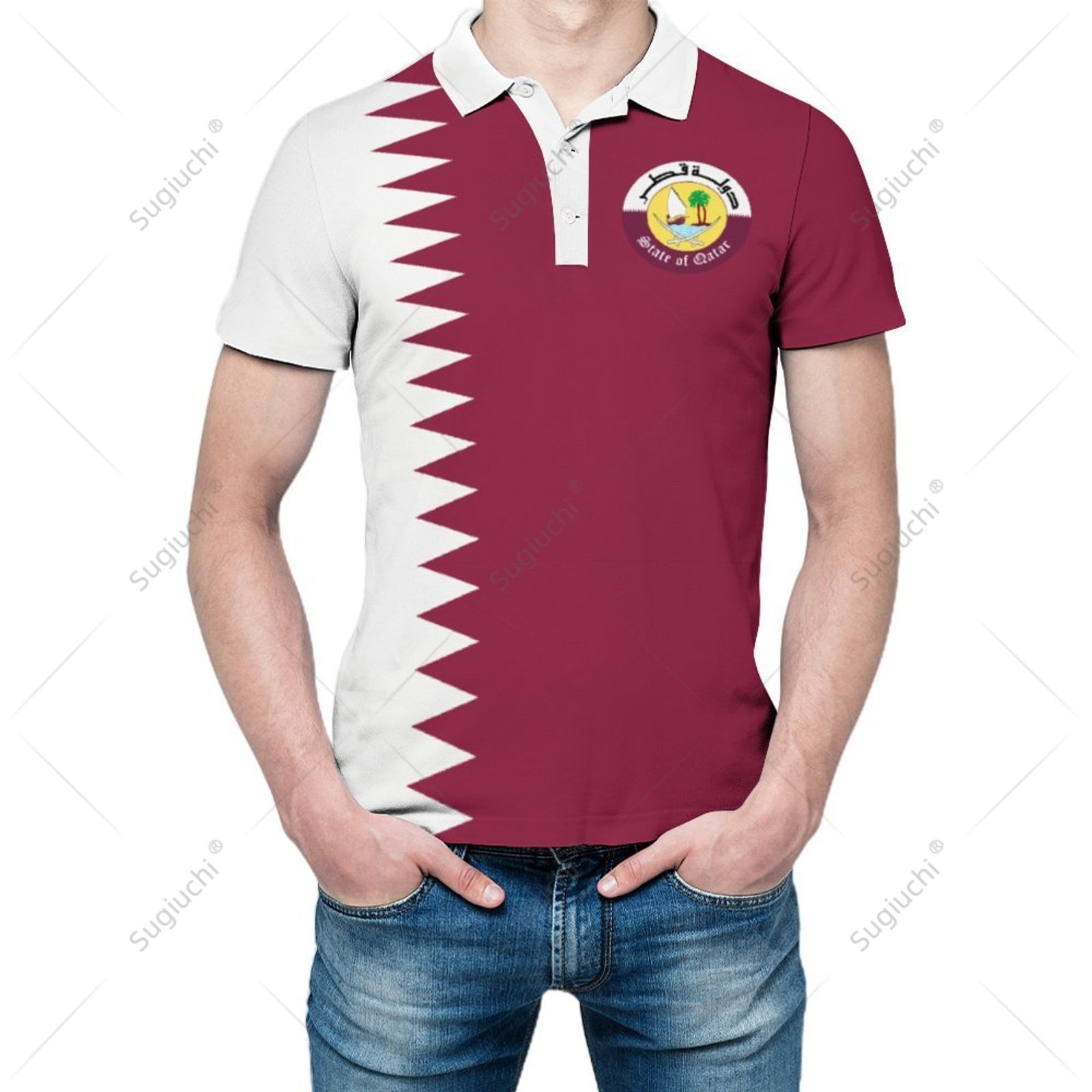 Men'S Fashion Qatar - قميص بولو للجنسين بطباعة ثلاثية الأبعاد
