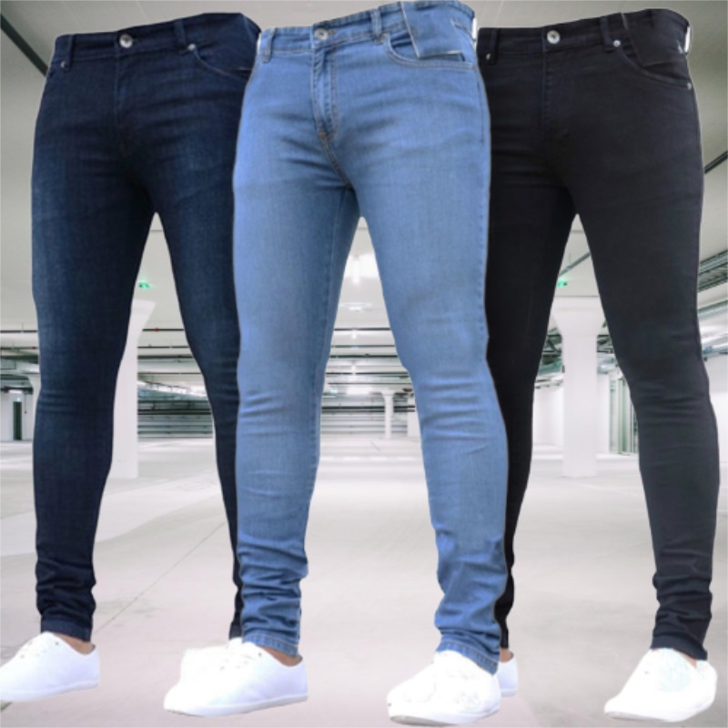 Skinny Jeans Ripped - بنطلون جينز رجالي قابل للتمدد بقصة