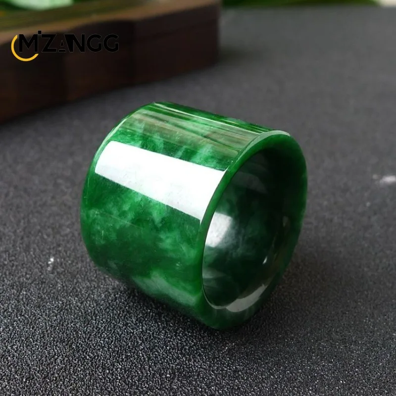 Men'S Fashion Rings - خاتم اليشم الطبيعي الجاديت للرجال ،