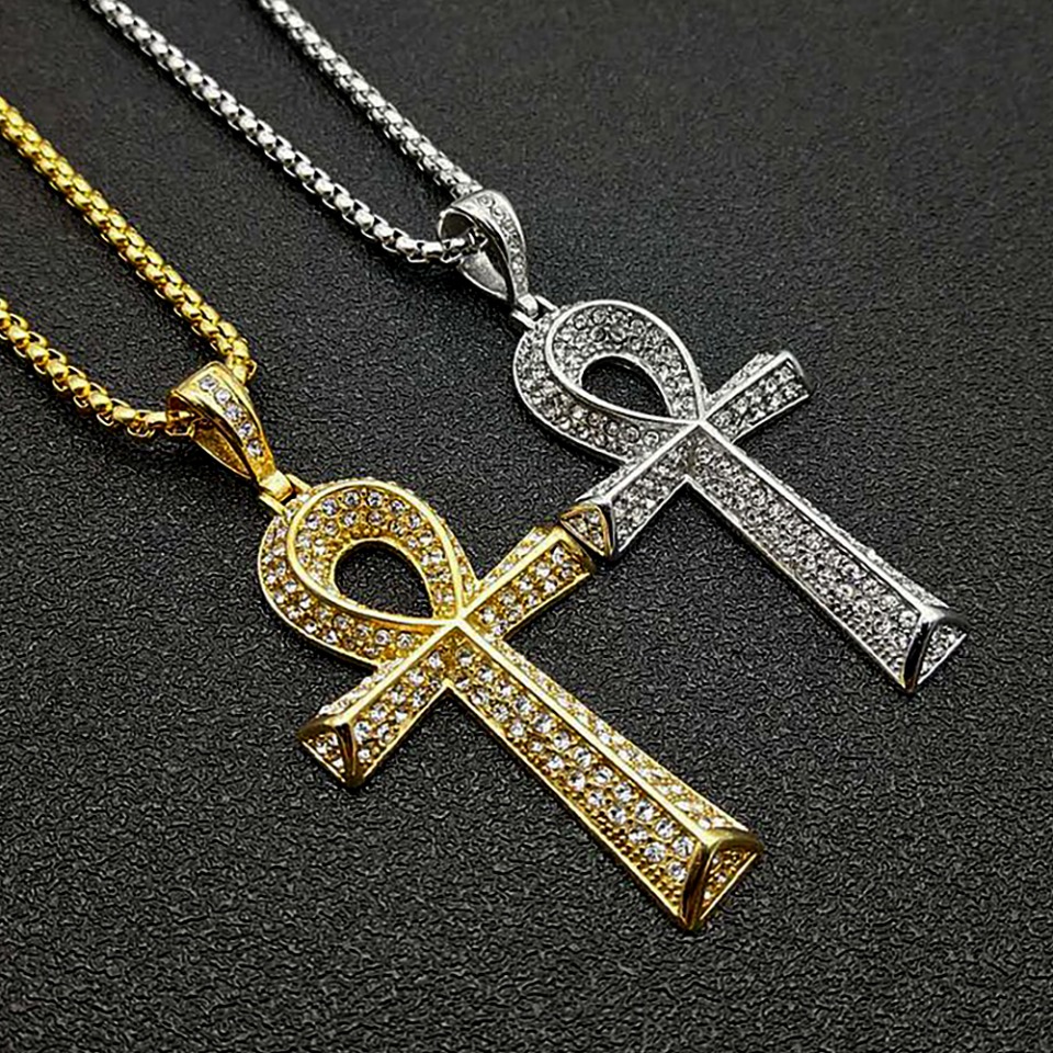 Men Fashion Egypt - القوطية خمر الفولاذ المقاوم للصدأ عنخ