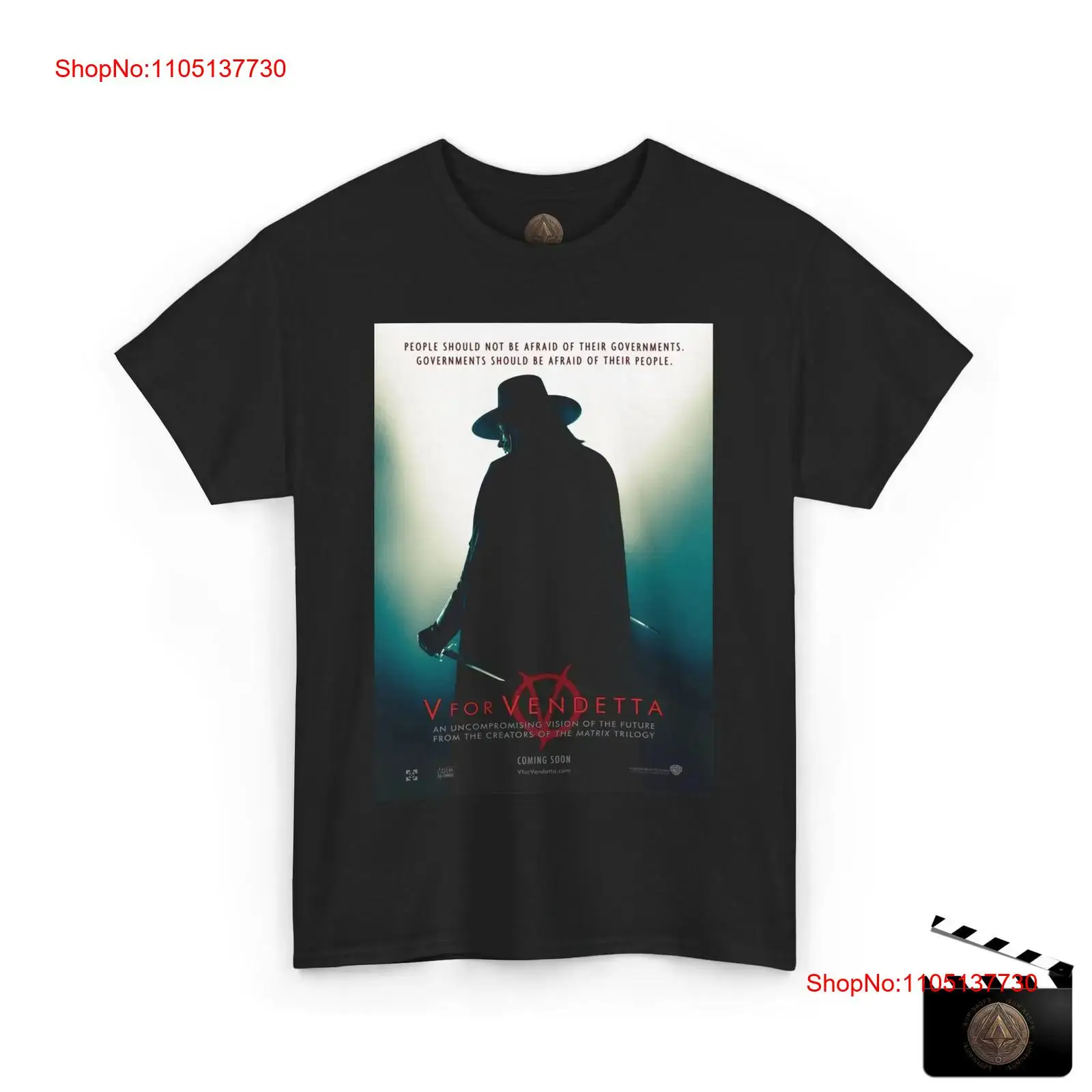 Men'S Fashion V Neck T Shirts - V For Vendetta ريترو الفيلم المشارك