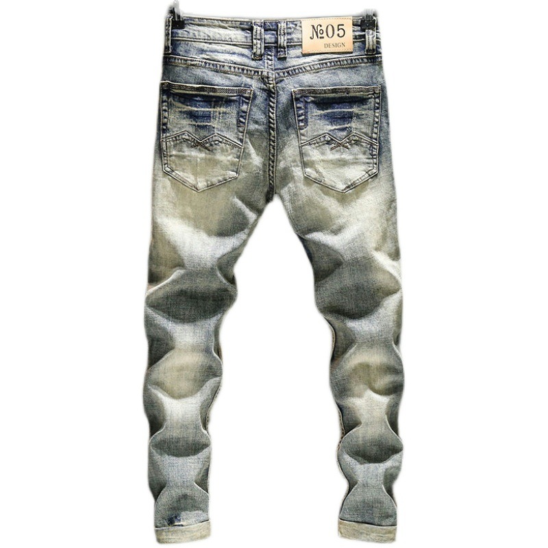 Skinny Jeans Ripped - سراويل مرنة قديمة للرجال جينز 2022