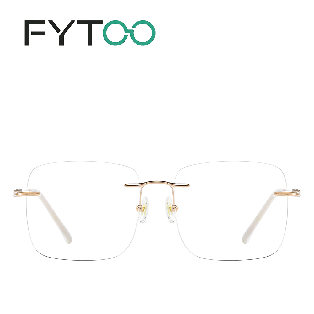 Men'S Fashion Non Prescription Glasses - نظارات FYTOO للجنسين بلون ذهبي وردي