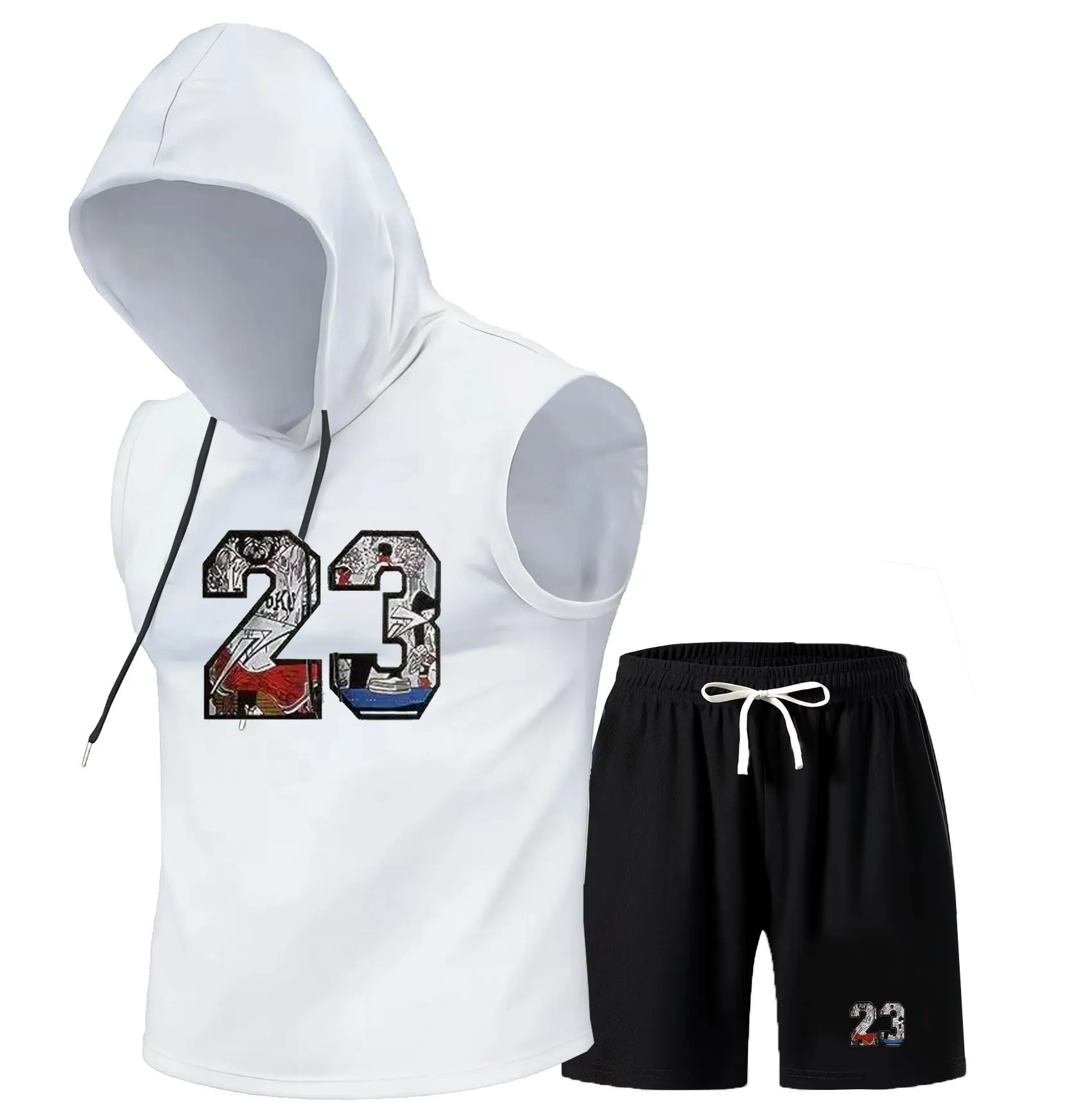 Men'S Fashion V Neck T Shirts - طقم صيفي للرجال من قطعتين من