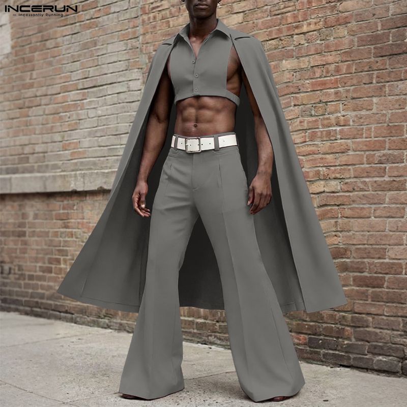 طقم رجالي من INCERUN بلون موحد - مراجعة Men'S Fashion Pants وسعره