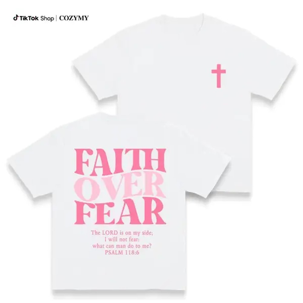 تيشيرتات بطبعة Faith Over Fear - مراجعة Mens Fashion Urban وسعره