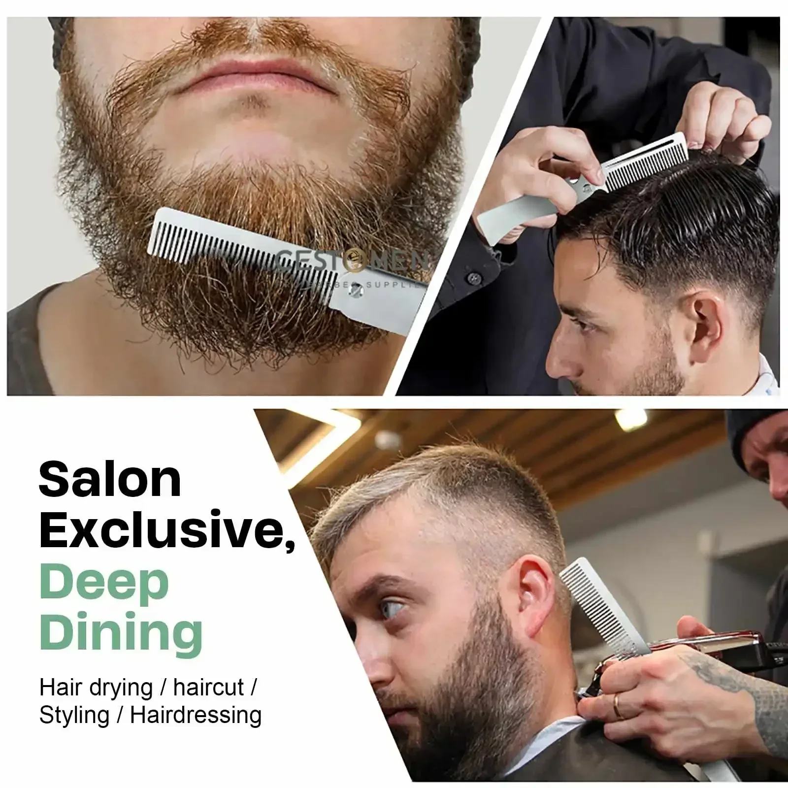 نوع جديد 1/2 قطعة أمشاط الصلب  - مراجعة Men Fashion Hair Style وسعره