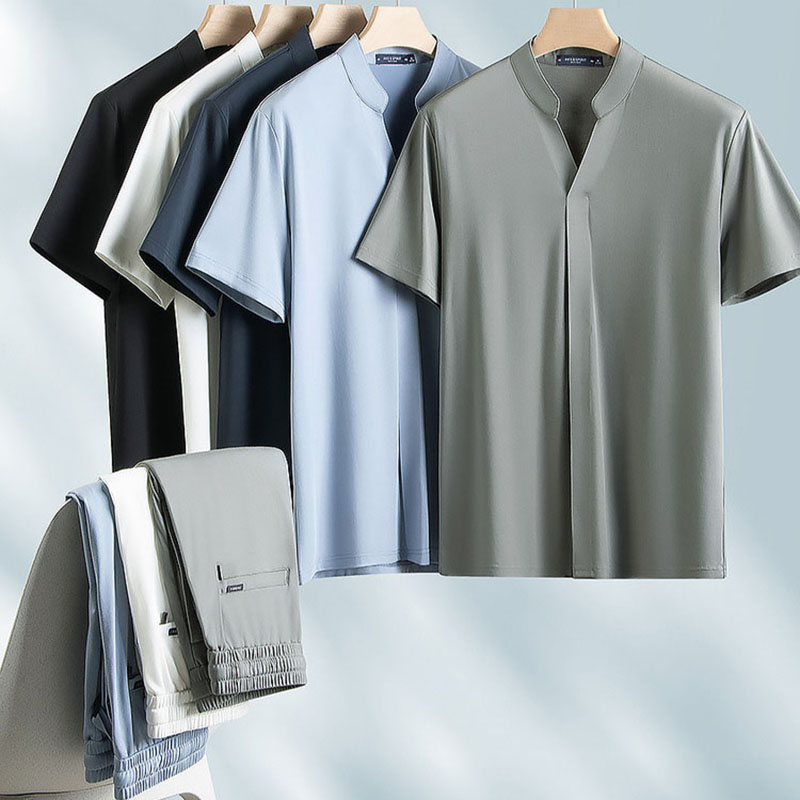 طقم رياضي صيفي أنيق للرجال من  - مراجعة Men'S Fashion V Neck T Shirts وسعره