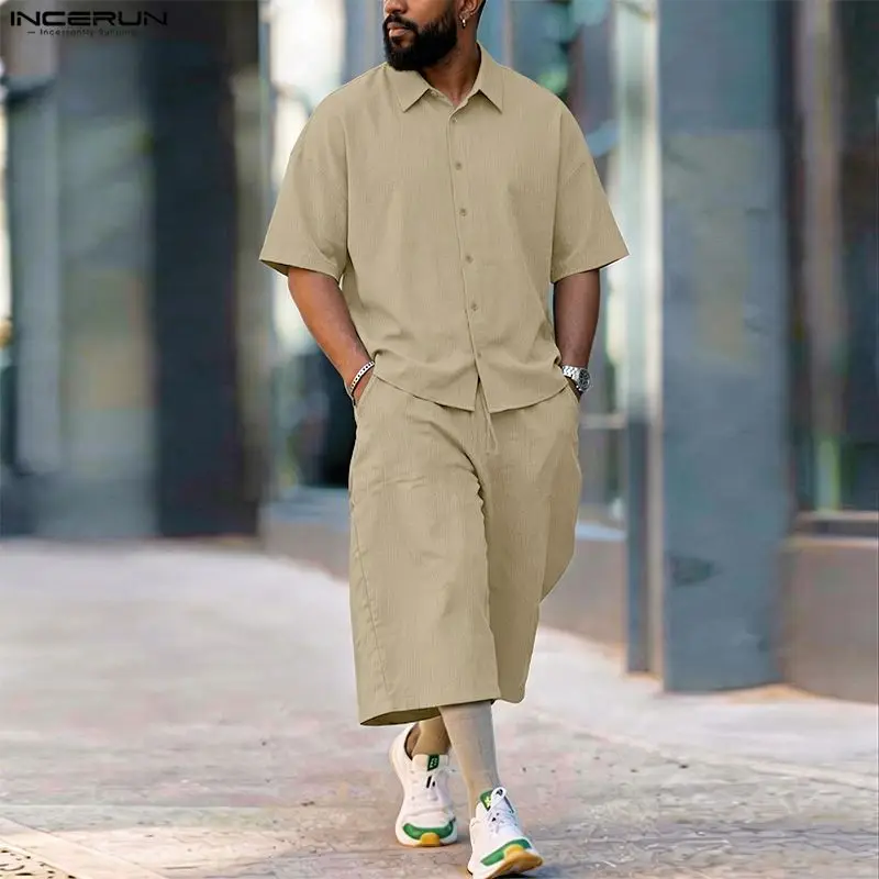طقم رجالي من INCERUN، قميص بأك - مراجعة Men'S Fashion Pants وسعره