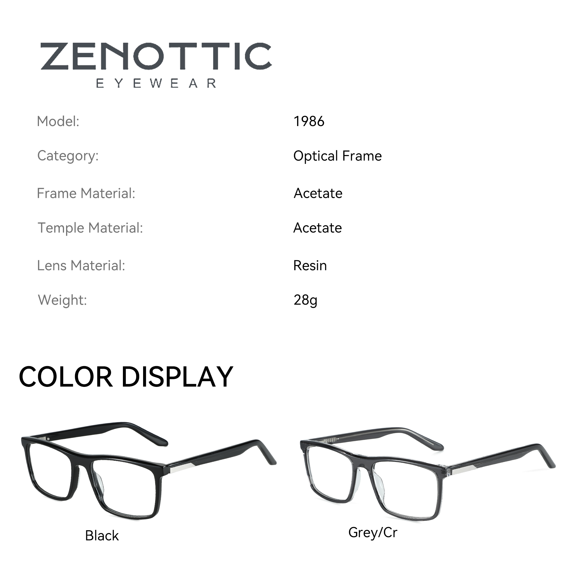 ZENOTTIC تريند نظارات بصرية بم - مراجعة Men'S Fashion Non Prescription Glasses وسعره