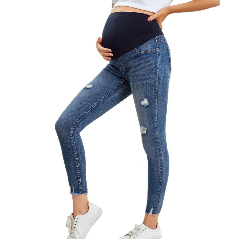 بنطلون جينز ضيق للحوامل، موضة  - مراجعة Skinny Jeans Ripped وسعره