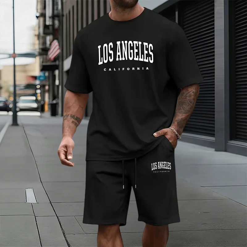 طقم رياضي صيفي عصري بأكمام قصي - مراجعة Mens Fashion Urban وسعره
