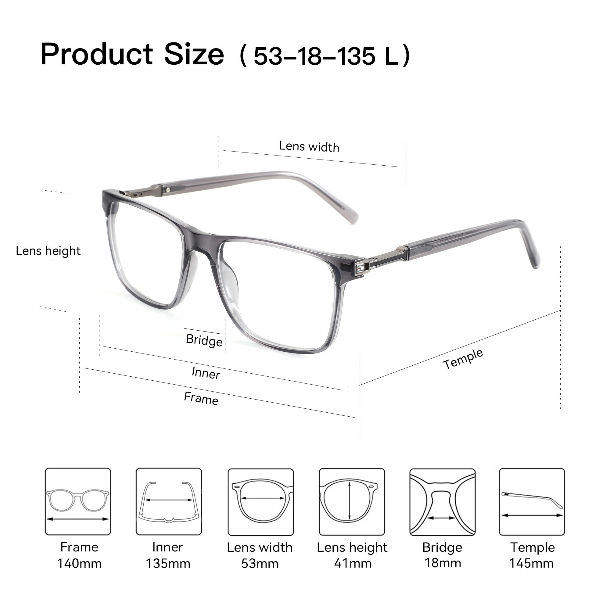 إطار نظارات رجالي من الأسيتات  - مراجعة Men'S Fashion Non Prescription Glasses وسعره