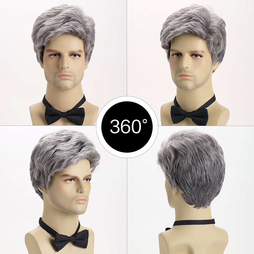 شعر مستعار قصير رمادي فضي صناع - مراجعة Men Fashion Hair Style وسعره