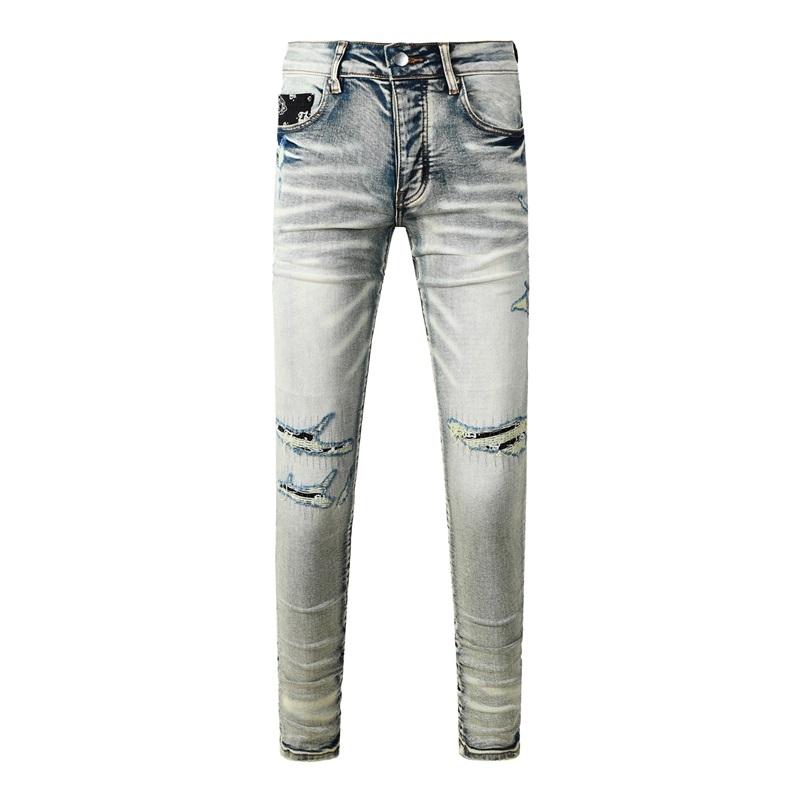 جينز رجالي فاخر من ماركات أمري - مراجعة Skinny Jeans Ripped وسعره