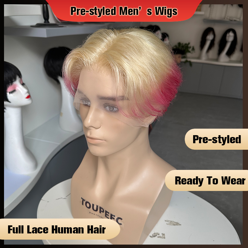 شعر مستعار رجالي مُصفف مسبقًا  - مراجعة Men Fashion Hair Style وسعره