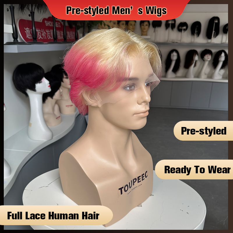 شعر مستعار رجالي مُصفف مسبقًا  - مراجعة Men Fashion Hair Style وسعره