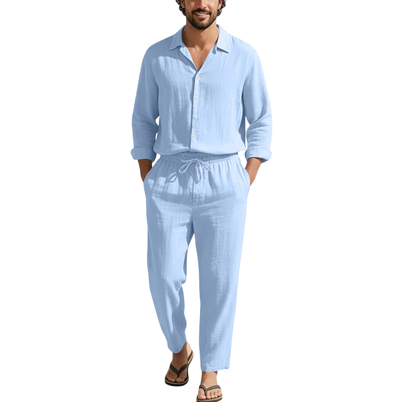 أطقم كاجوال من الكتان للربيع و - مراجعة Men'S Fashion Pants وسعره