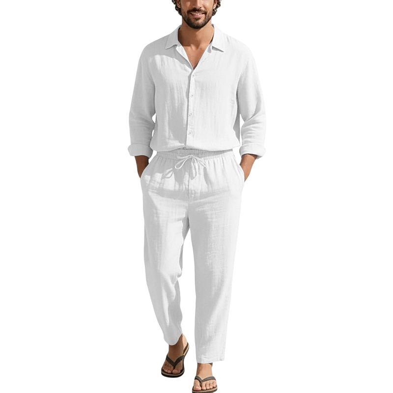 أطقم كاجوال من الكتان للربيع و - مراجعة Men'S Fashion Pants وسعره