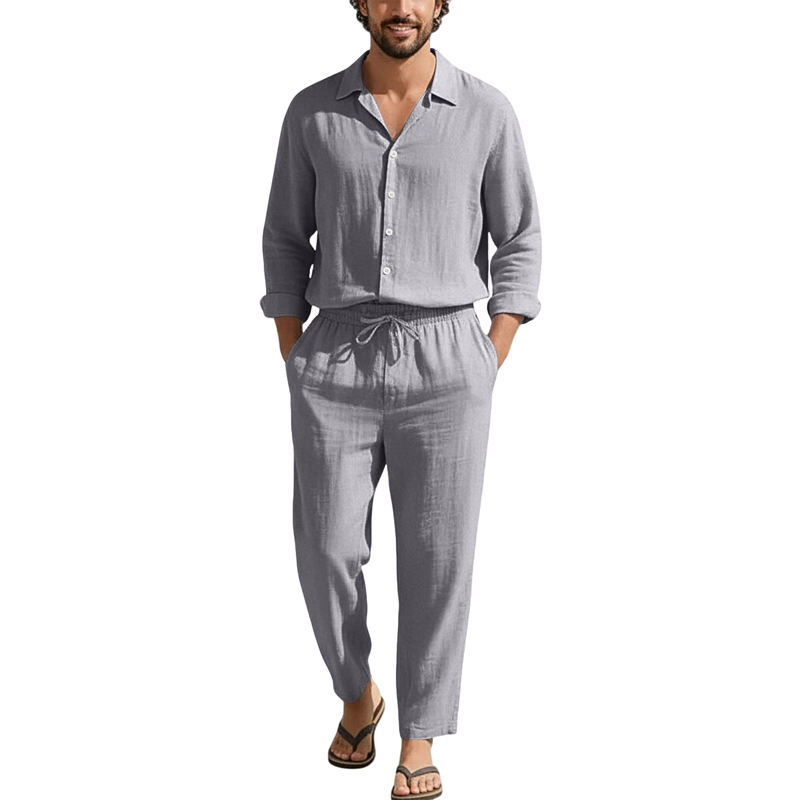 أطقم كاجوال من الكتان للربيع و - مراجعة Men'S Fashion Pants وسعره